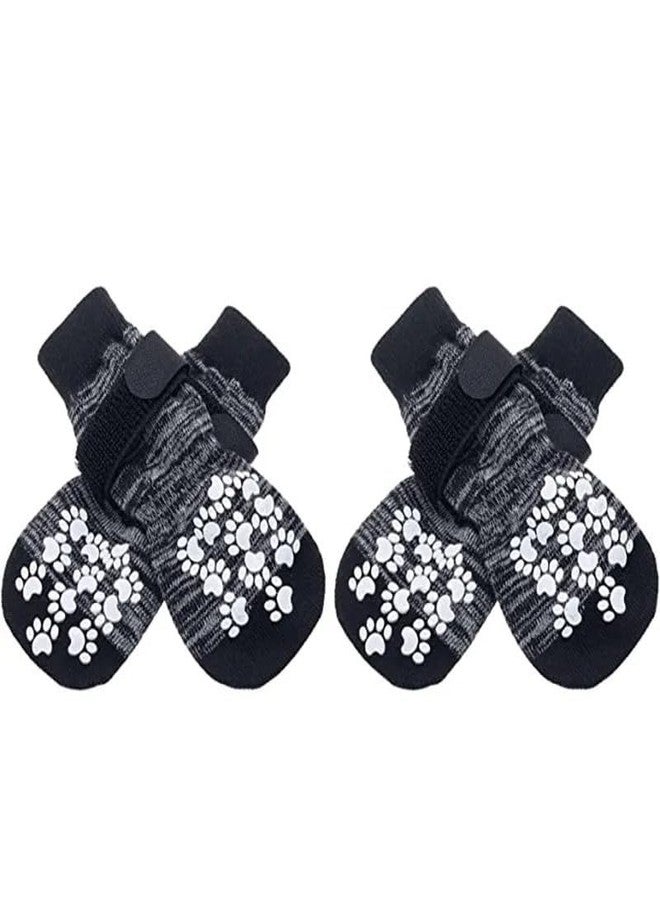 Digital Shoppy Medium-Sized Dog Waterproof Anti-Drop Warm Indoor Pet Ankle Sock (Gradient Gray-S, Free) - Image 1